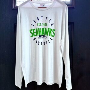 NFL SEATTLE SEAHAWKS Men’s Long Sleeve White Tee size large New w/o tags